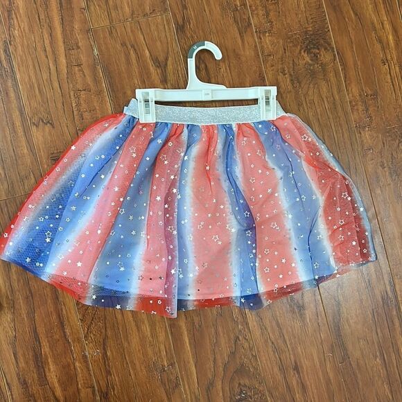 NWT Cat & Jack Size Medium 7/8 Tutu Red White Blue Stars Skirt - Picture 4 of 4
